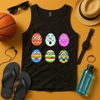 Easter Eggs Funny Emoji's Tank Top thumb 4