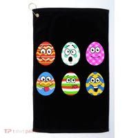 Easter Eggs Funny Emoji's Golf Towel thumb 0