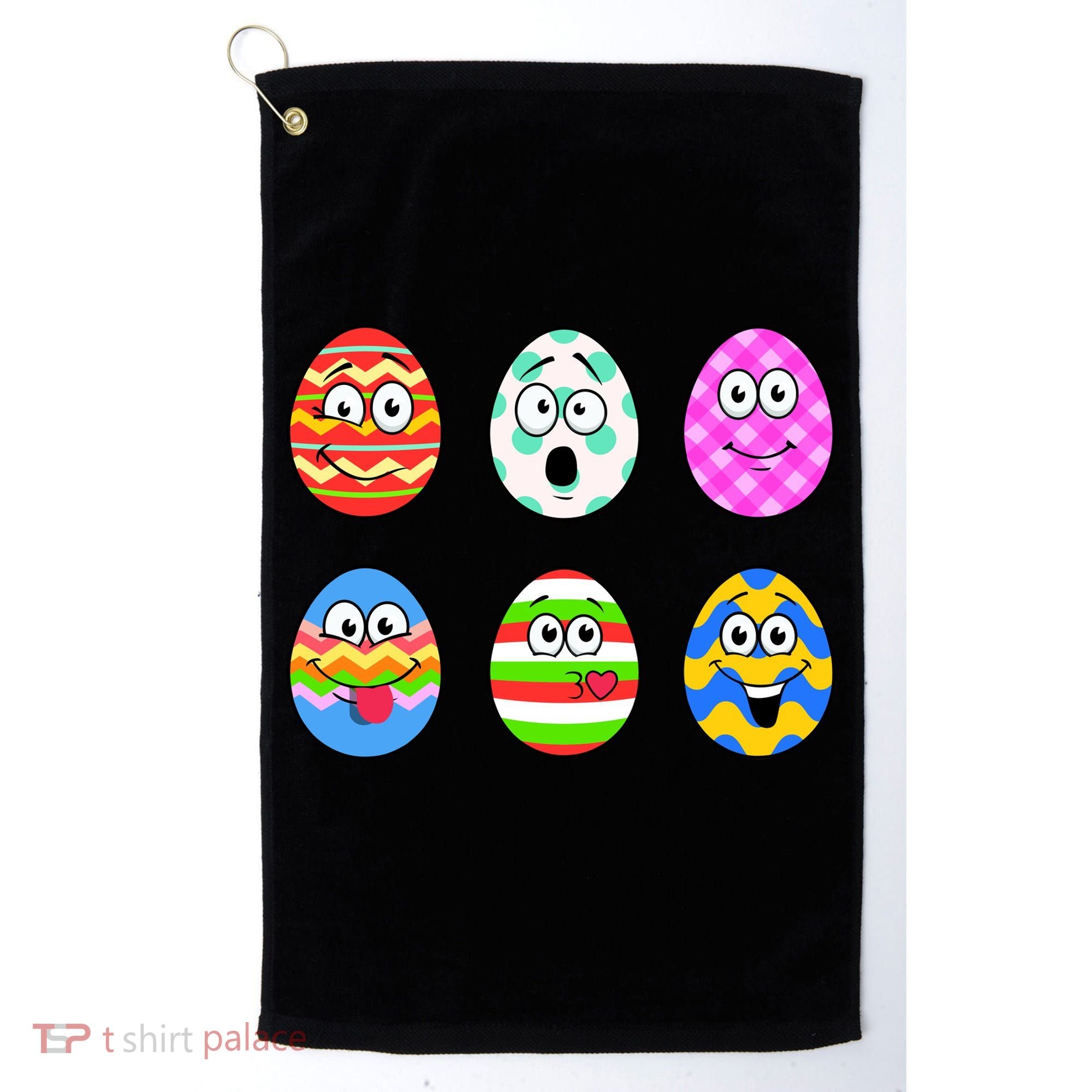 Easter Eggs Funny Emoji's Golf Towel