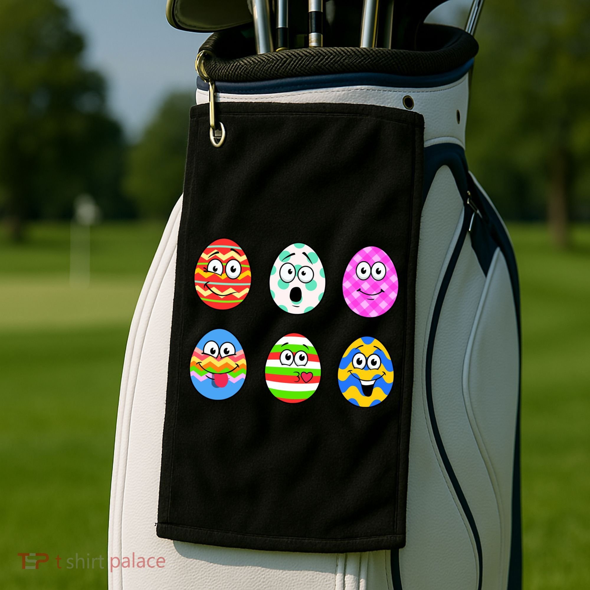 Easter Eggs Funny Emoji's Golf Towel