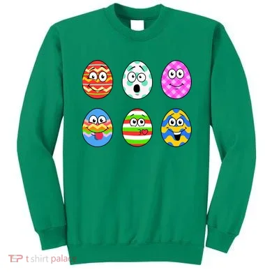 Easter Eggs Funny Emoji's Sweatshirt