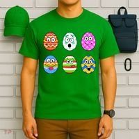 Easter Eggs Funny Emoji's T-Shirt thumb 6