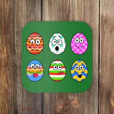 Easter Eggs Funny Emoji's Coaster