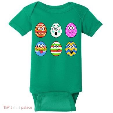 Easter Eggs Funny Emoji's Baby Bodysuit