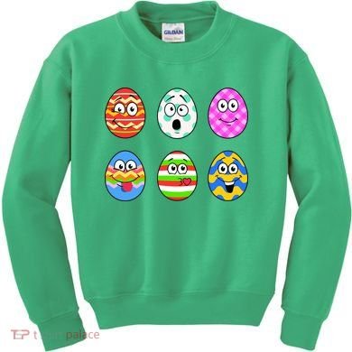 Easter Eggs Funny Emoji's Kids Sweatshirt