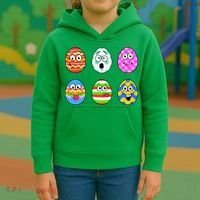 Easter Eggs Funny Emoji's Kids Hoodie thumb 3