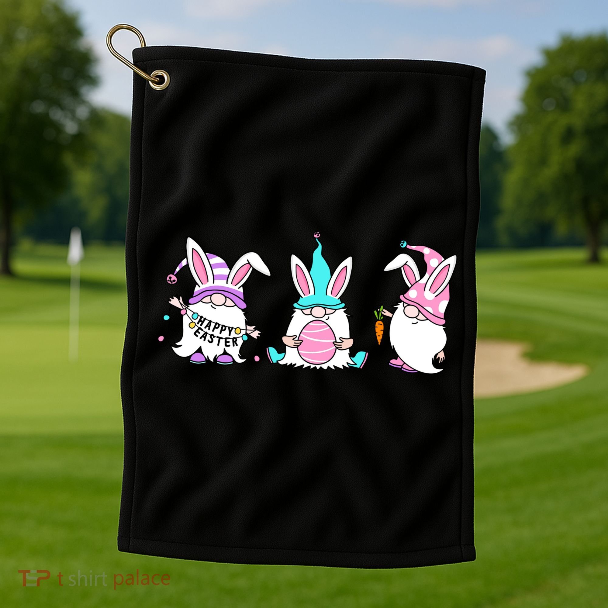 Easter Gnomes Golf Towel