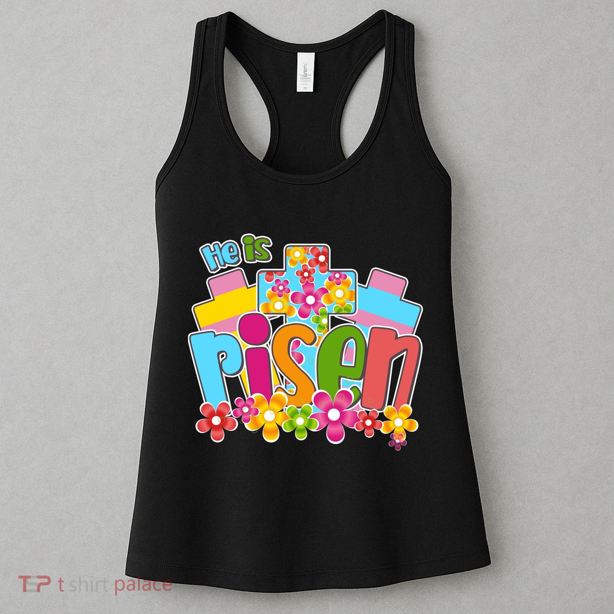 Easter He Is Risen Spring flowers Women's Tank Top