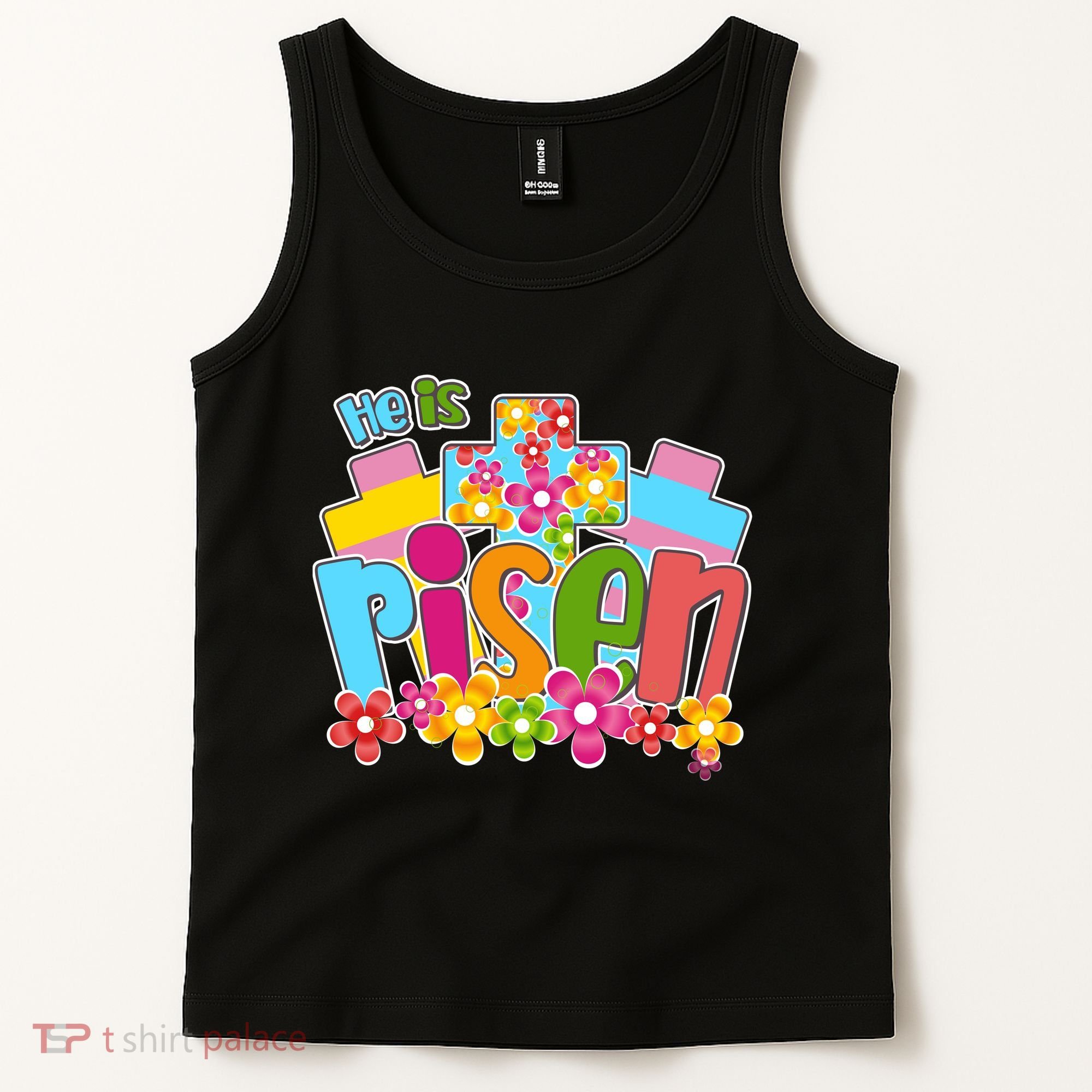 Easter He Is Risen Spring flowers Tank Top