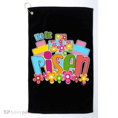 Easter He Is Risen Spring flowers Golf Towel