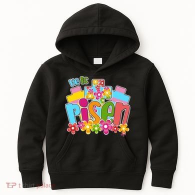 Easter He Is Risen Spring flowers Kids Hoodie