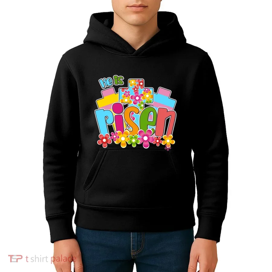 Easter He Is Risen Spring flowers Kids Hoodie