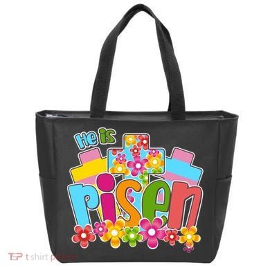 Easter He Is Risen Spring flowers Tote Bag