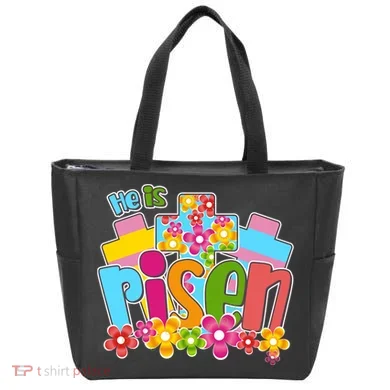 Easter He Is Risen Spring flowers Tote Bag