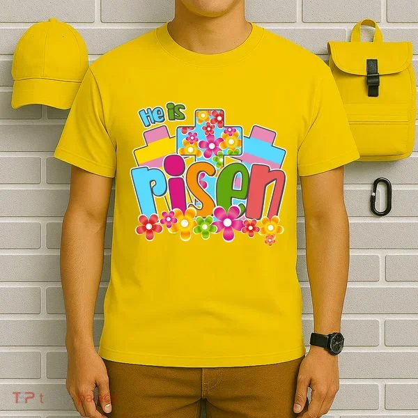 Easter He Is Risen Spring flowers T-Shirt