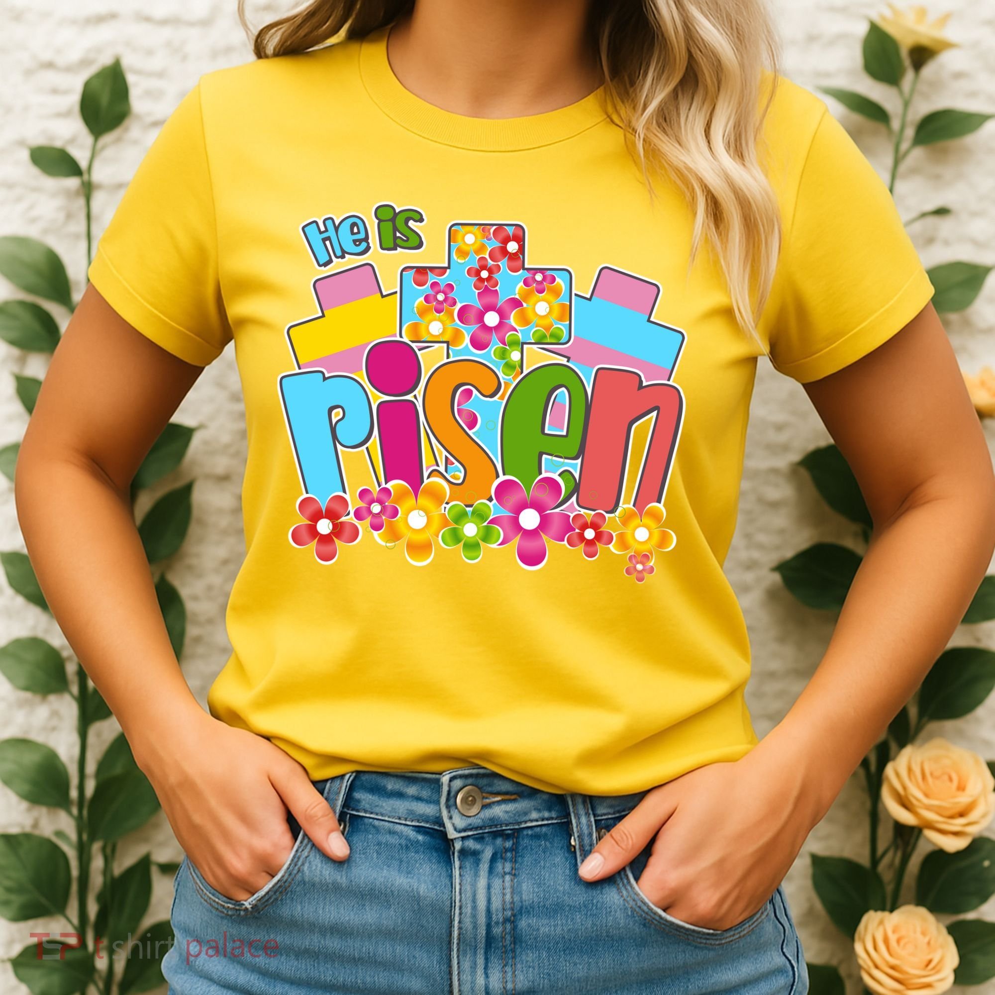 Easter He Is Risen Spring flowers Women's T-Shirt