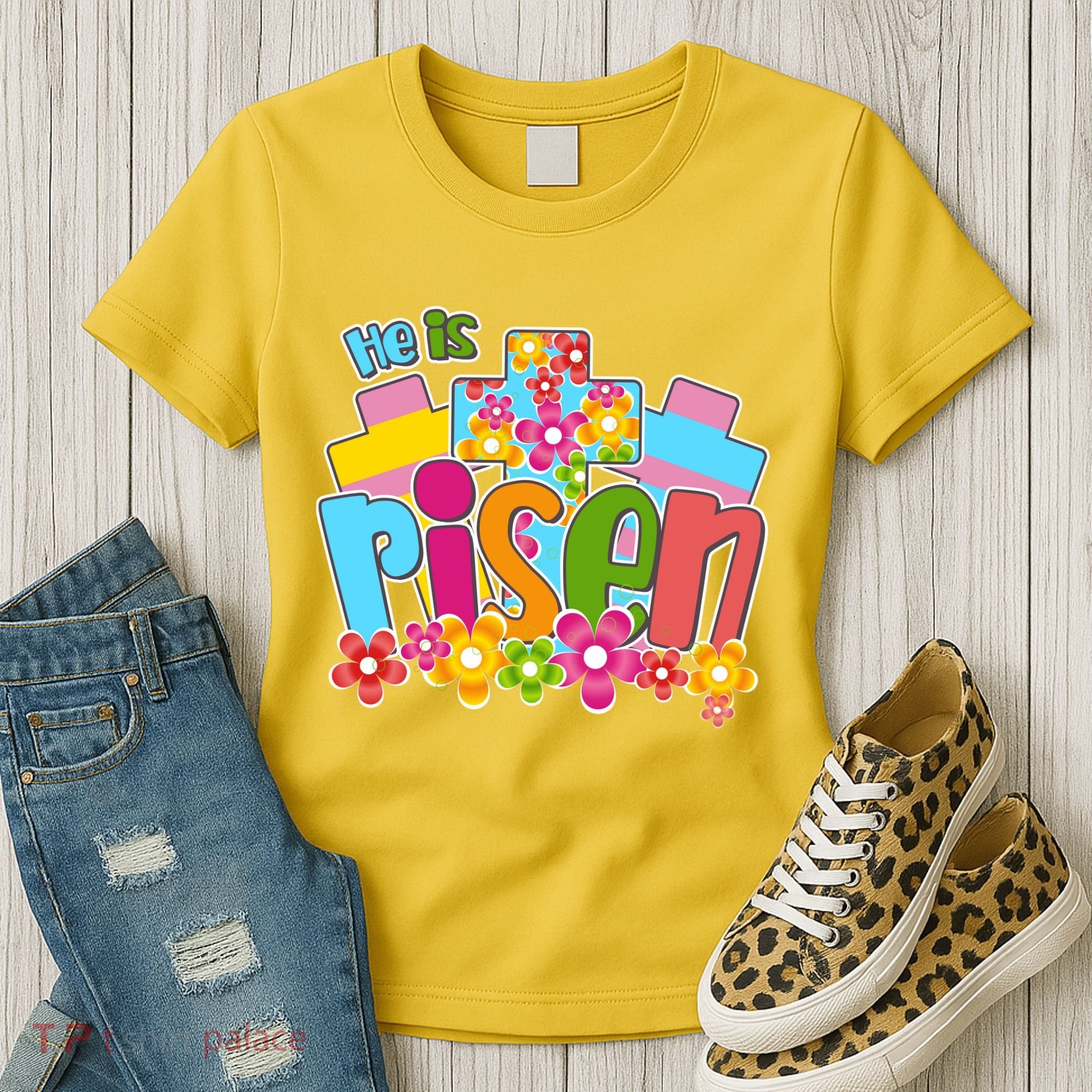 Easter He Is Risen Spring flowers Women's T-Shirt