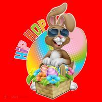 Easter Hip Hop Bunny Santa Hat thumb 1