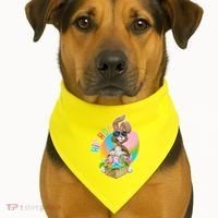Easter Hip Hop Bunny USA-Made Doggie Bandana thumb 1