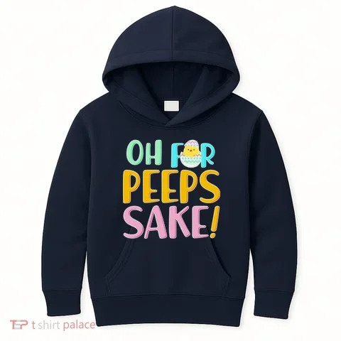 Easter Oh For Peeps Sake Kids Hoodie in the selected color