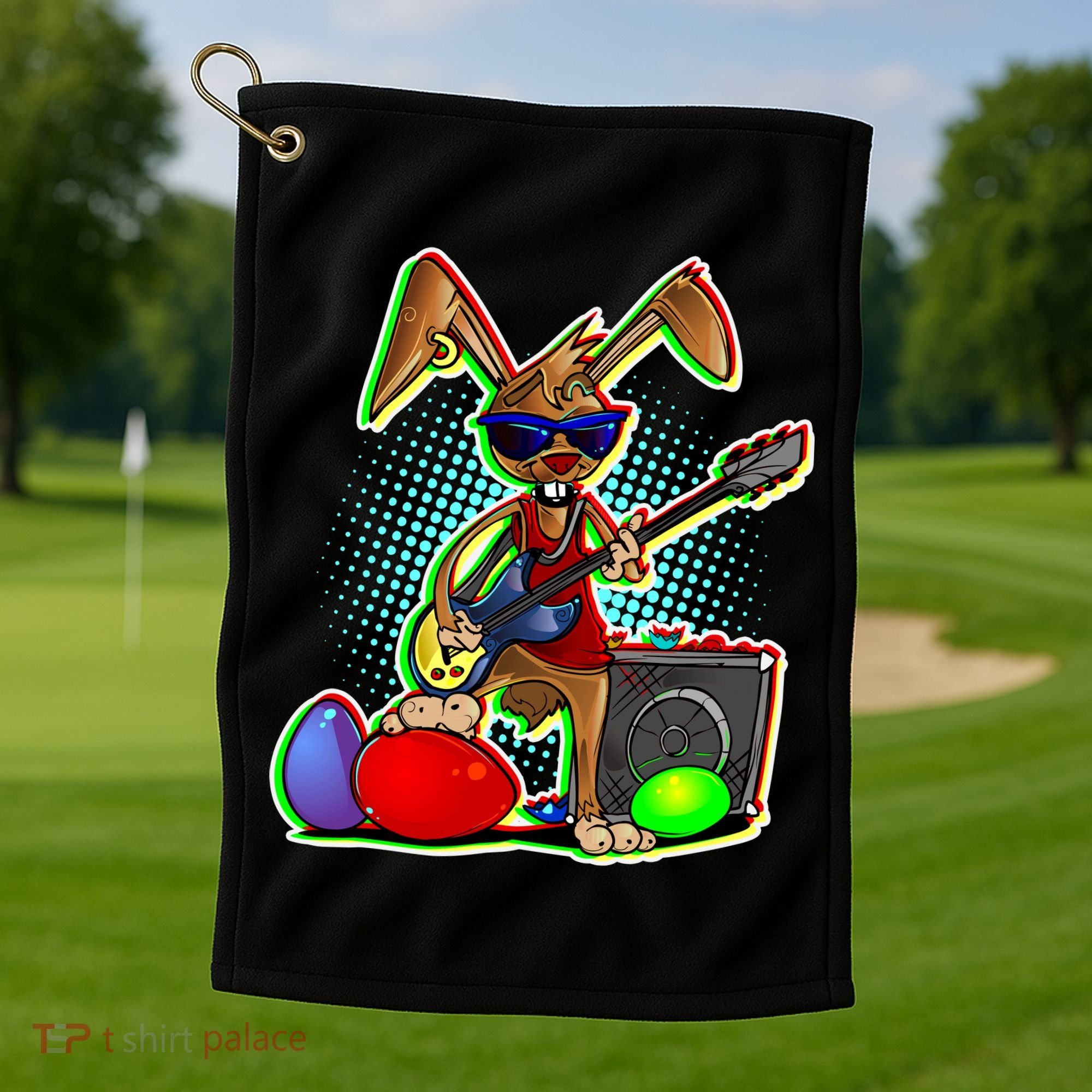 Easter Rock Bunny Golf Towel