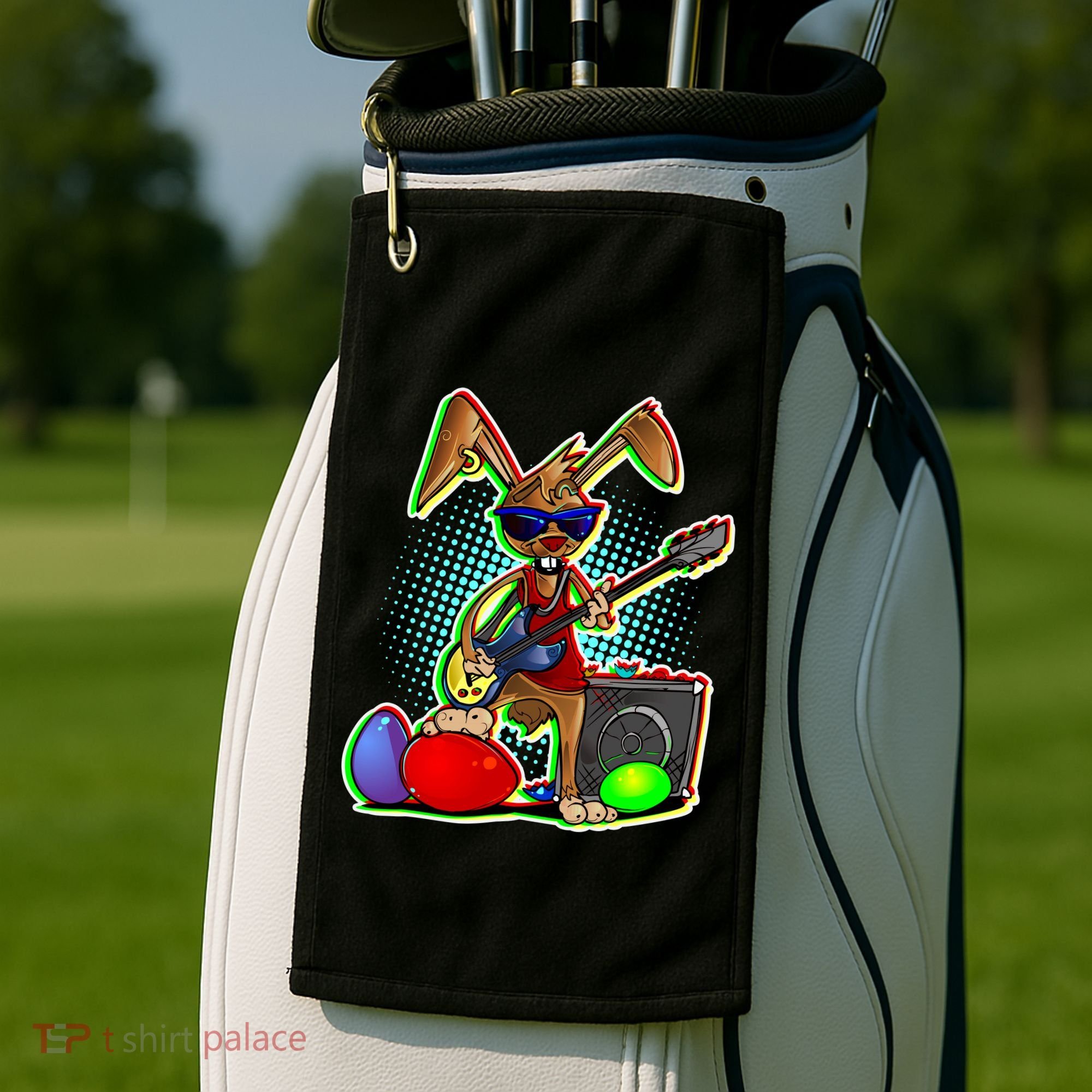 Easter Rock Bunny Golf Towel