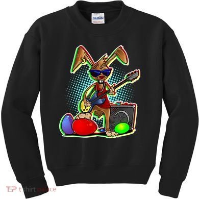 Easter Rock Bunny Kids Sweatshirt
