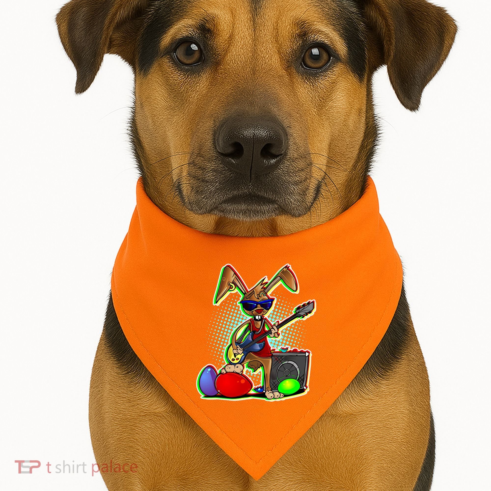 Easter Rock Bunny USA-Made Doggie Bandana