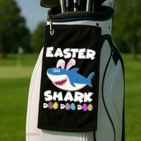 Easter Shark Doo Doo Doo Golf Towel thumb 2