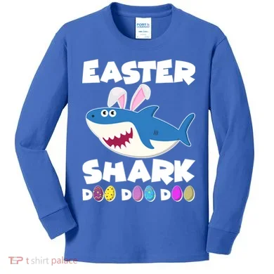 Easter Shark Doo Doo Doo Kids Long Sleeve Shirt