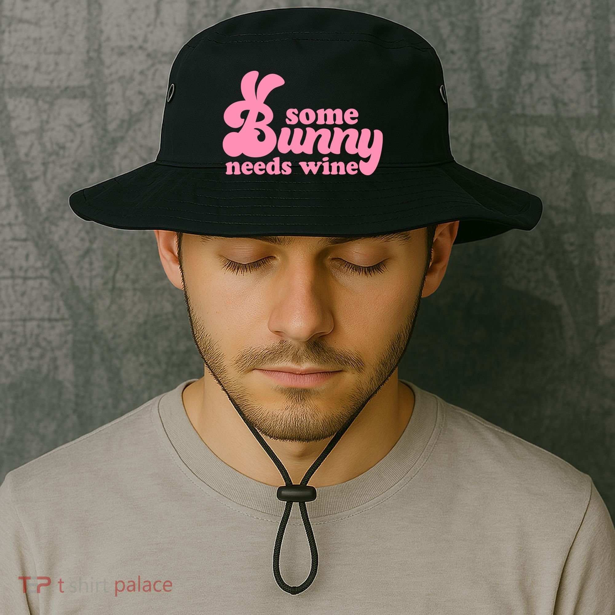 Easter Some Bunny Needs Wine Bucket Hat
