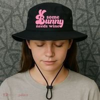 Easter Some Bunny Needs Wine Bucket Hat thumb 3