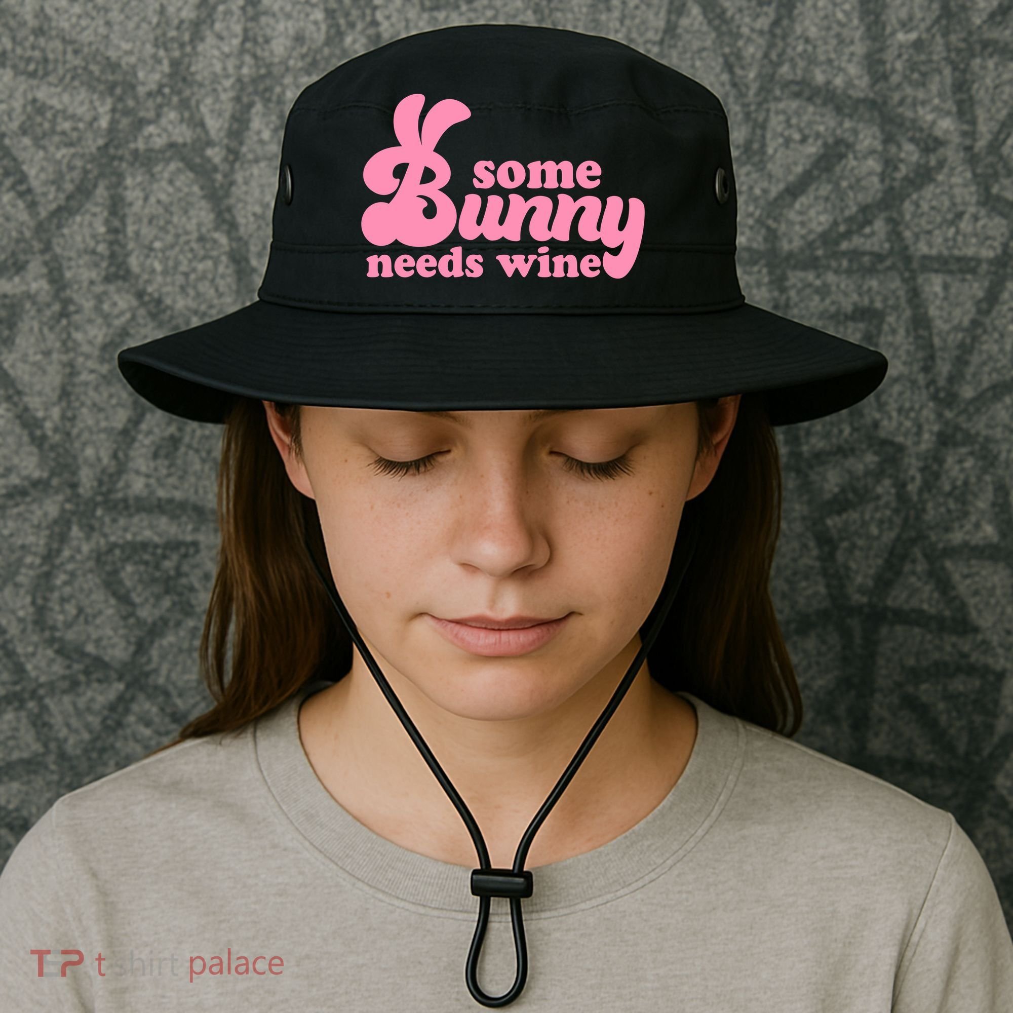 Easter Some Bunny Needs Wine Bucket Hat