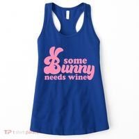 Easter Some Bunny Needs Wine Women's Tank Top thumb 0