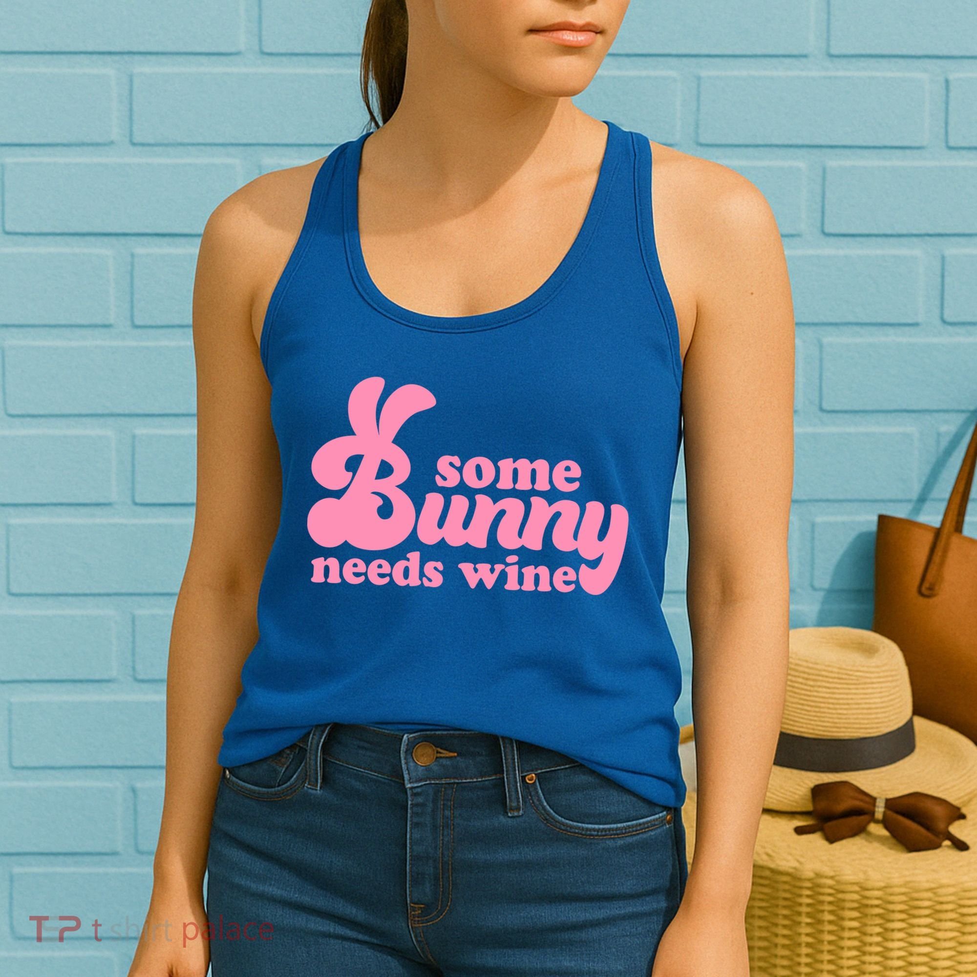 Easter Some Bunny Needs Wine Women's Tank Top