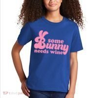 Easter Some Bunny Needs Wine Kids T-Shirt thumb 2