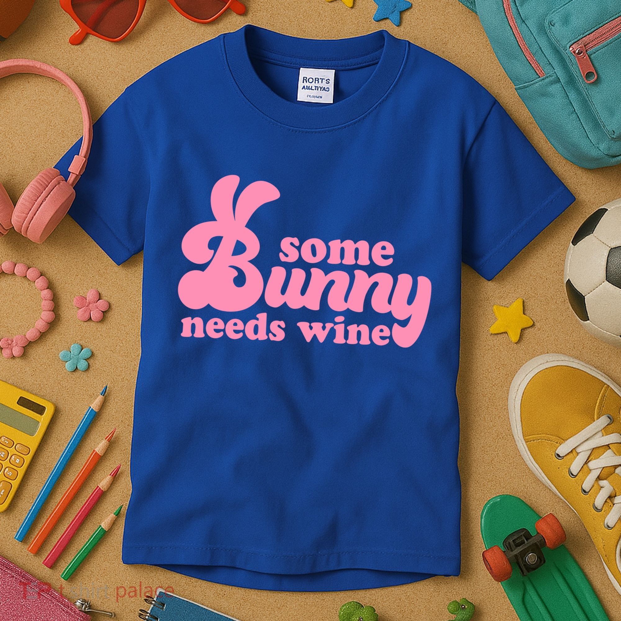 Easter Some Bunny Needs Wine Kids T-Shirt