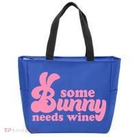 Easter Some Bunny Needs Wine Tote Bag thumb 0