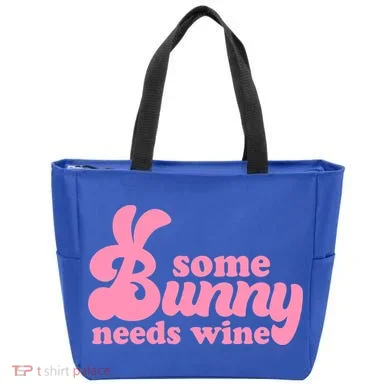 Easter Some Bunny Needs Wine Tote Bag
