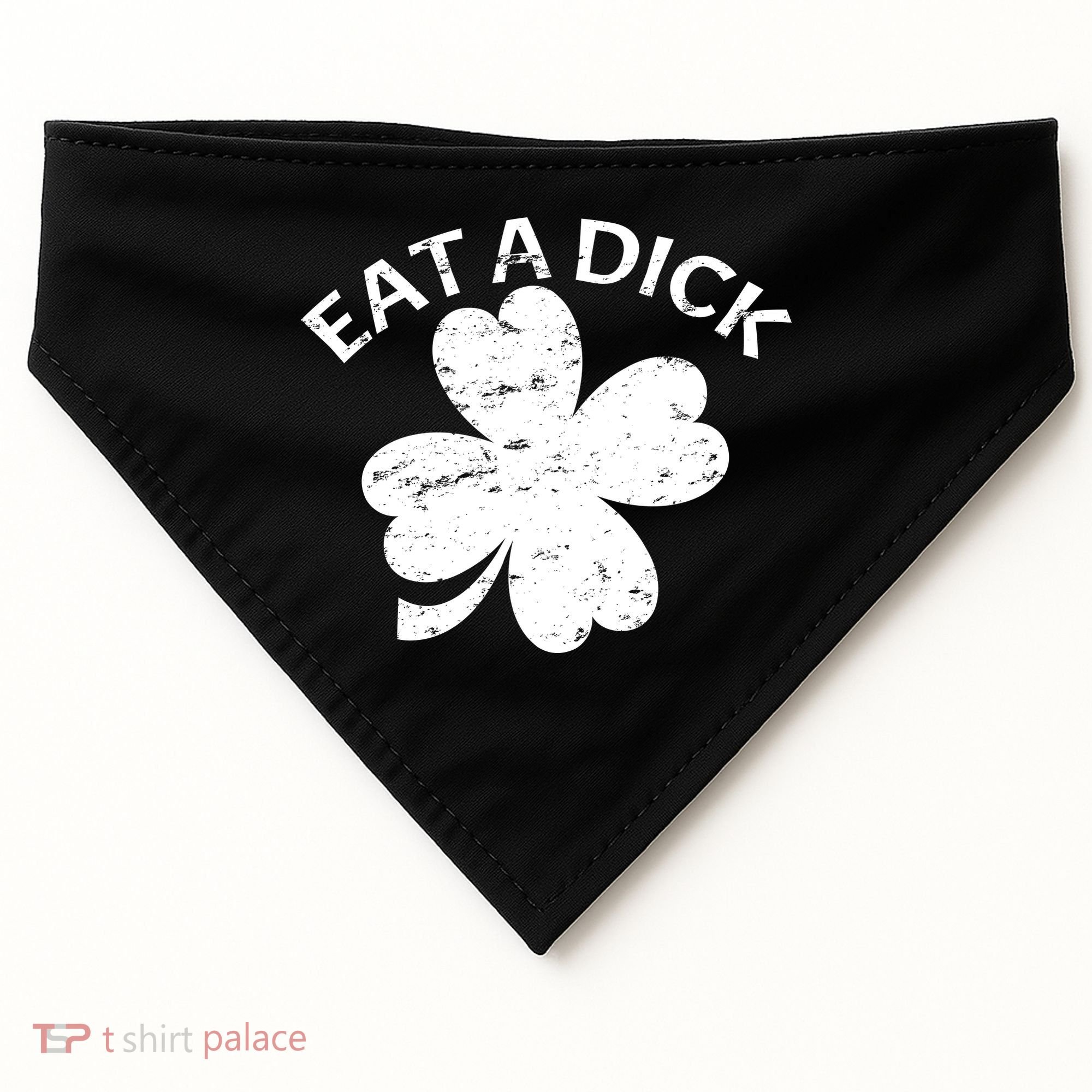 Eat A Dick Shamrock Funny St Patricks Day USA-Made Doggie Bandana