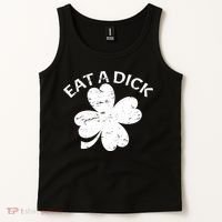 Eat A Dick Shamrock Funny St Patricks Day Tank Top thumb 2