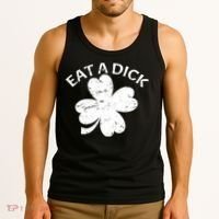 Eat A Dick Shamrock Funny St Patricks Day Tank Top thumb 3