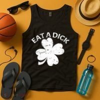 Eat A Dick Shamrock Funny St Patricks Day Tank Top thumb 4