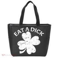 Eat A Dick Shamrock Funny St Patricks Day Tote Bag thumb 0