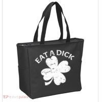 Eat A Dick Shamrock Funny St Patricks Day Tote Bag thumb 2