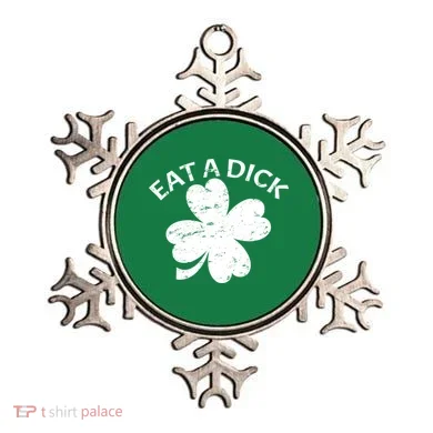 Eat A Dick Shamrock Funny St Patricks Day Ornament