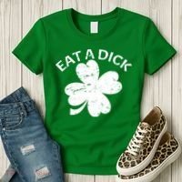 Eat A Dick Shamrock Funny St Patricks Day Women's T-Shirt thumb 3