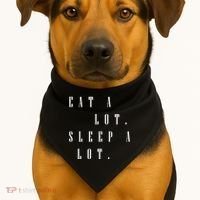 Eat A Lot Sleep A Lot USA-Made Doggie Bandana thumb 1