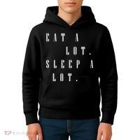 Eat A Lot Sleep A Lot Kids Hoodie thumb 4