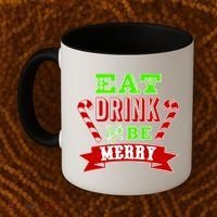Eat Drink And Be Merry Christmas Coffee Mug thumb 2
